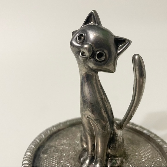 Vintage Cat Ring Holder Jewelry Display Kitty Trinket Holder - Picture 8 of 12
